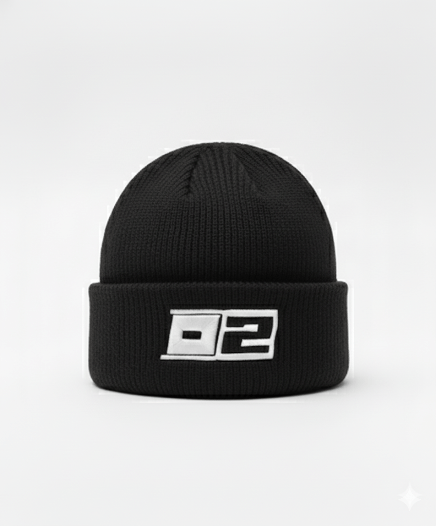 0 - 2 Brand™ 3D Puff Embroidered Badge Beanie – Premium Streetwear Knit Hat - 0 - 2 BRAND